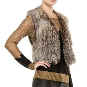 Vince fox fur vest XS